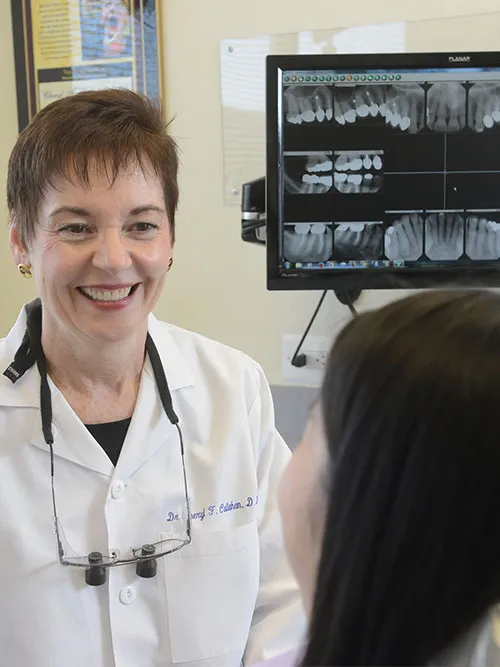 Dr Callahan talking to a patient
